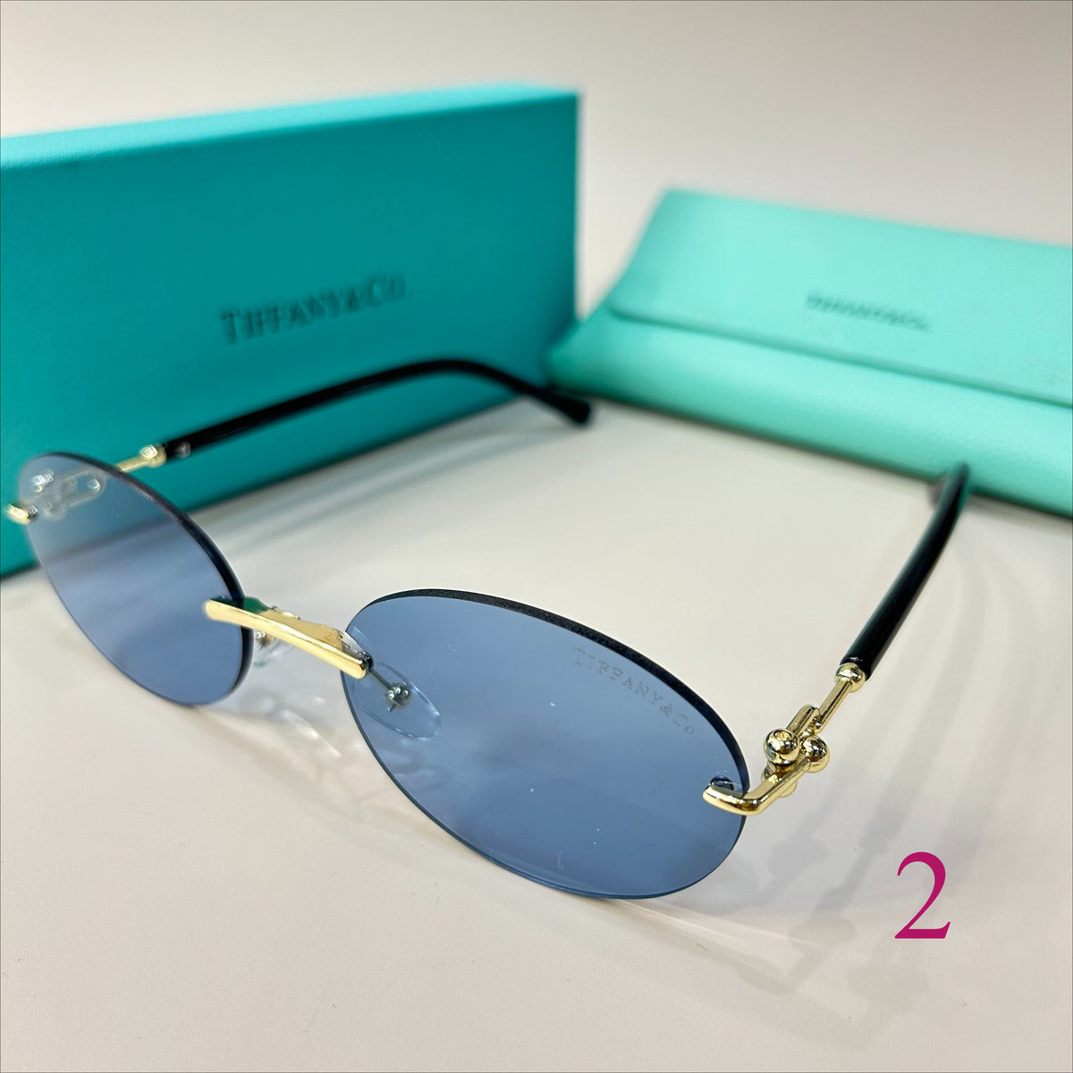 Rimless Aviator Sunglasses with Double Bridge