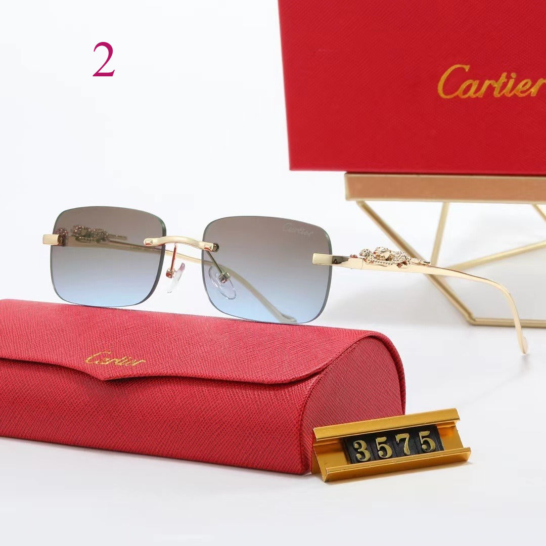 Rounded Rectangle Rimless Sunglasses
