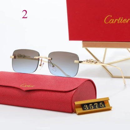 Rounded Rectangle Rimless Sunglasses