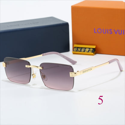 Rimless Square Sunglasses with Monogram Lenses