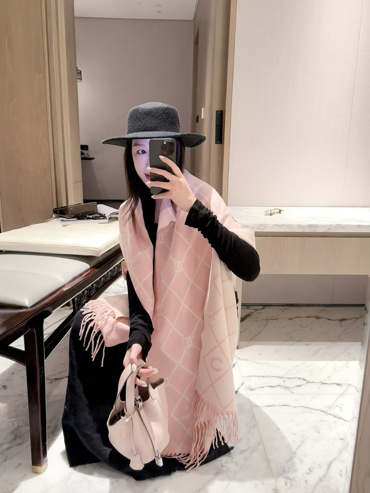 Diamond Lattice Wrap Scarf