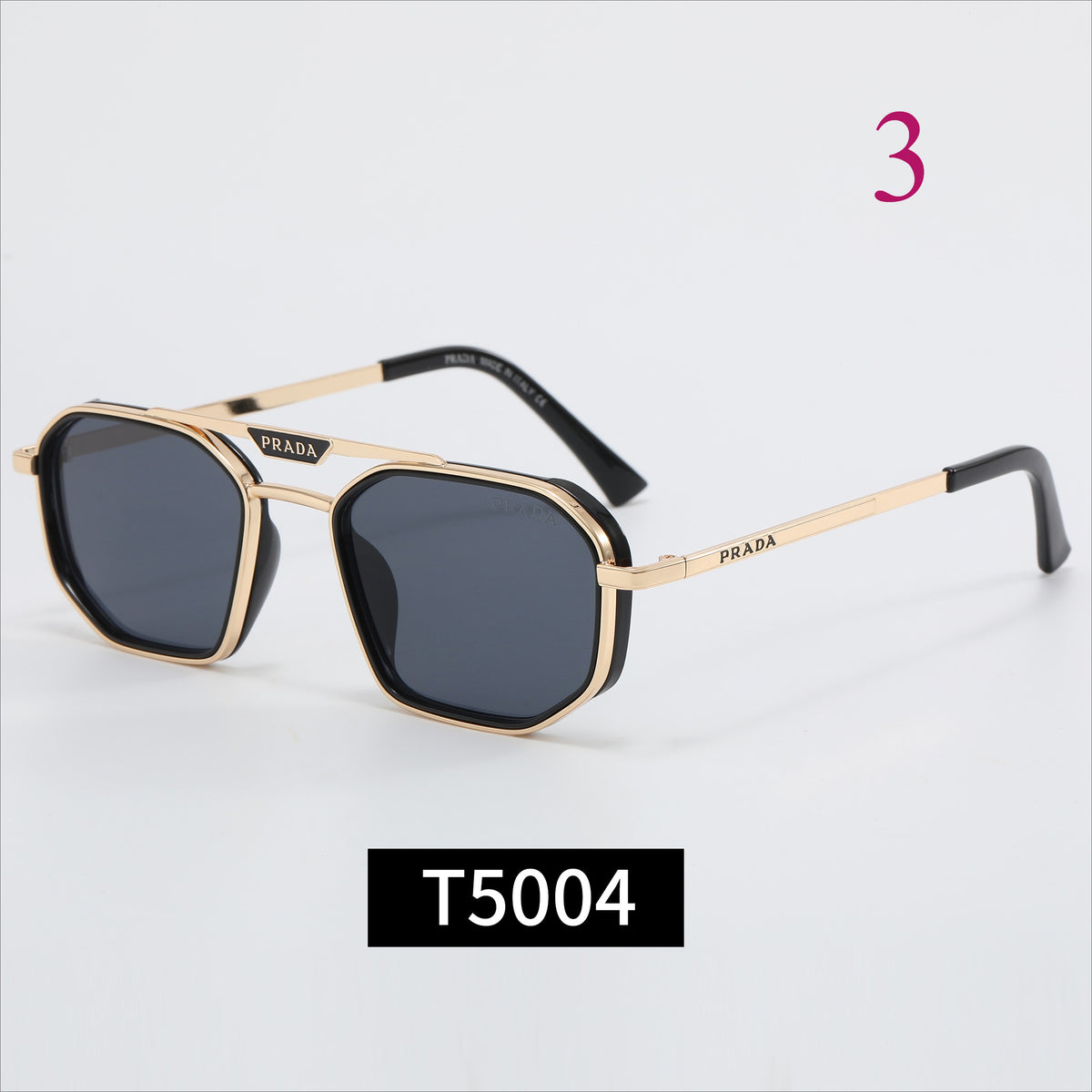 Rounded Square Sunglasses with Double Bridge