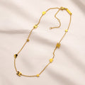 304 Stainless Steel Heart & Star Charm Necklace