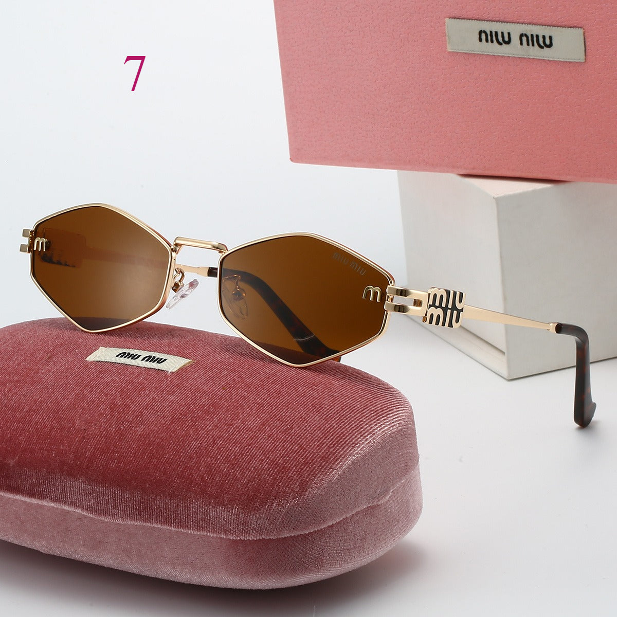 Round Metal-Frame Sunglasses with Logo Hinges
