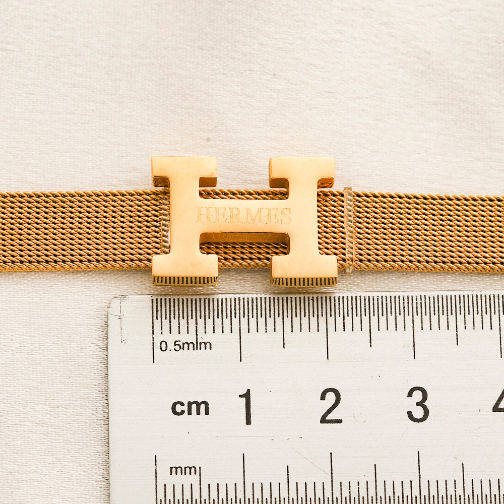 304 Stainless Steel Mesh H-Clasp Bracelet