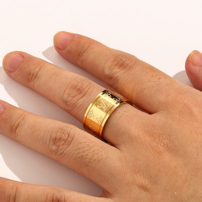 Copper Zirconium Real Gold Plated Ring,Rings Collection、L*V  Series
