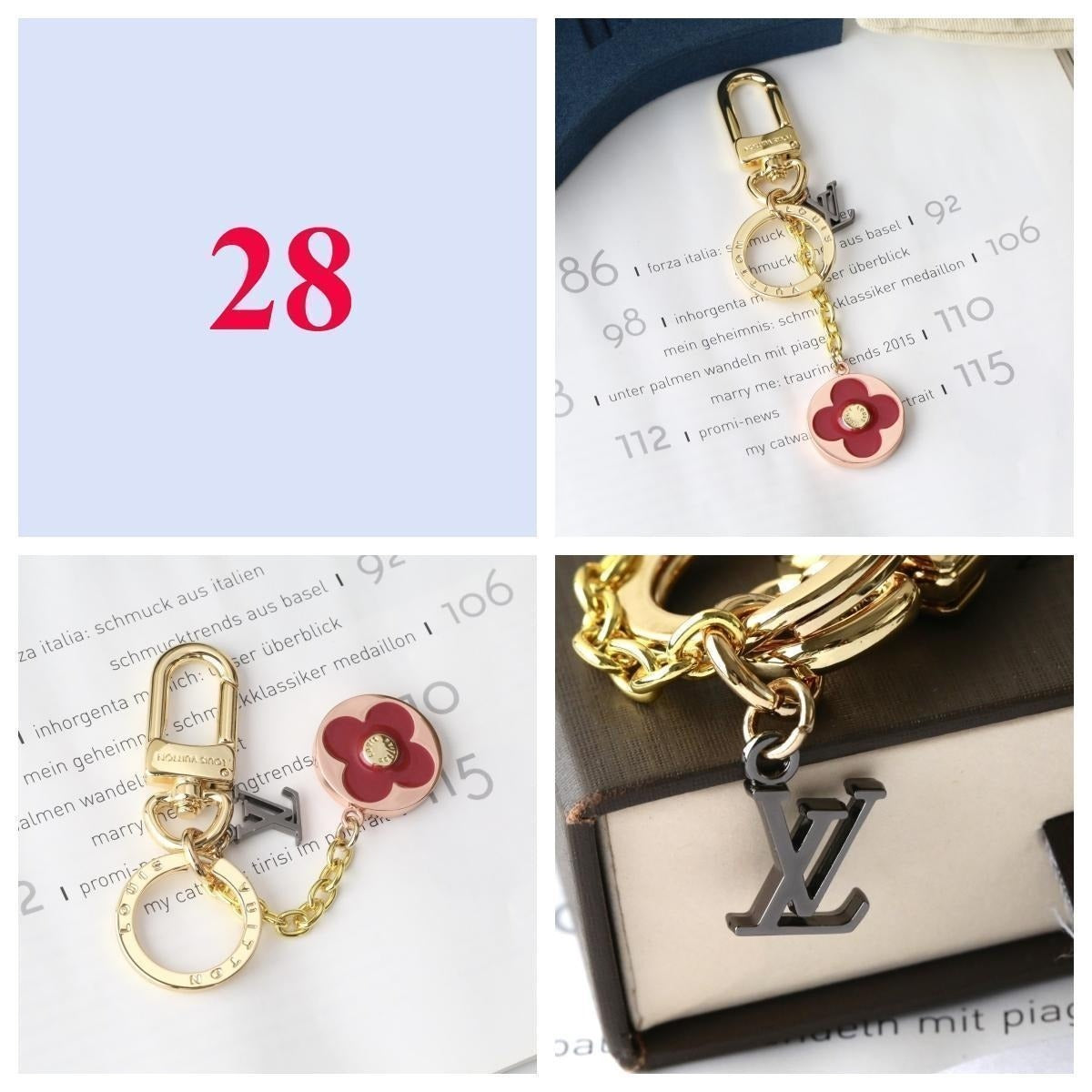 Premium Fashion Keychain Stylish Accessory、L*V Series、𝐊𝐞𝐲𝐜𝐡𝐚𝐢𝐧𝐬 & 𝐊𝐞𝐲 𝐑𝐢𝐧𝐠𝐬（𝐇）