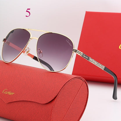 Teardrop Aviator Sunglasses with Decorative Temples