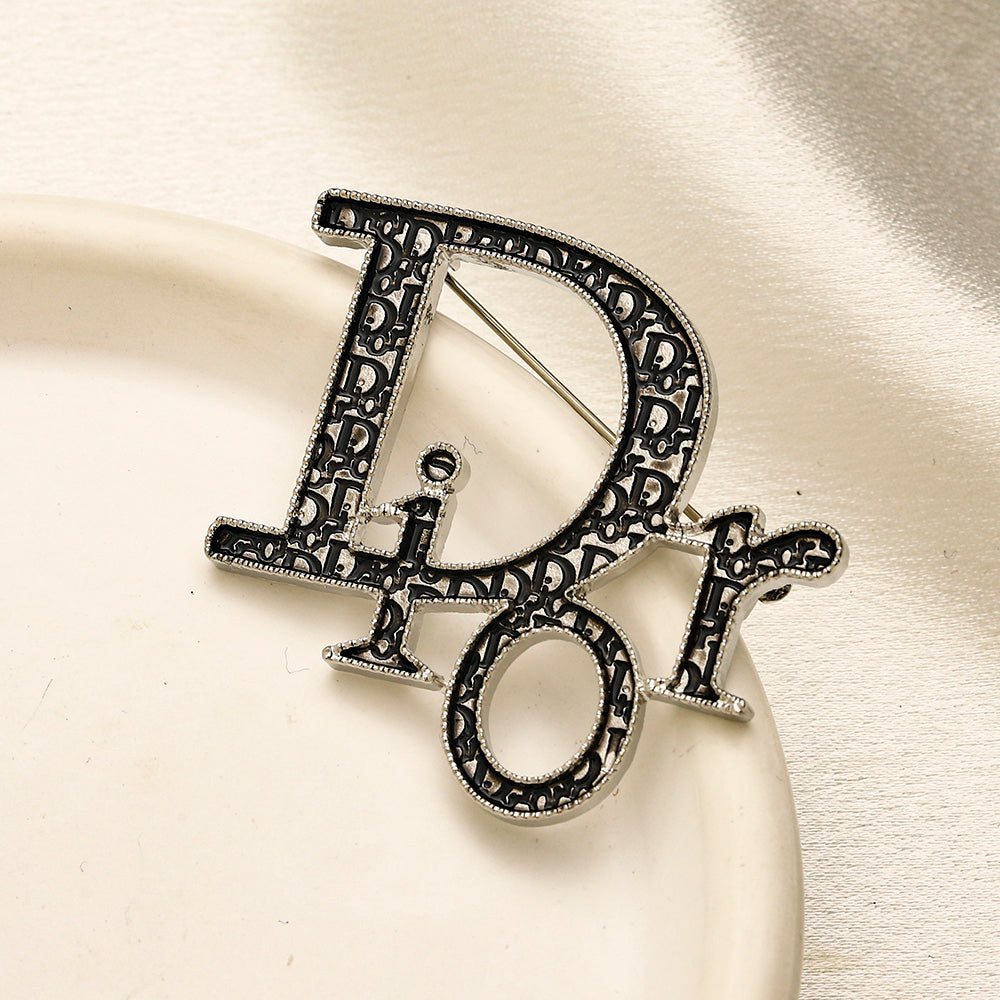 Alloy Steel Stamped Logo Brooch,Brooches Collection、D*or Series