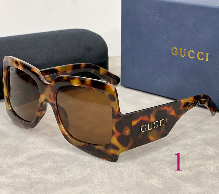 Oversized Butterfly Sunglasses with Broad Logo Temples