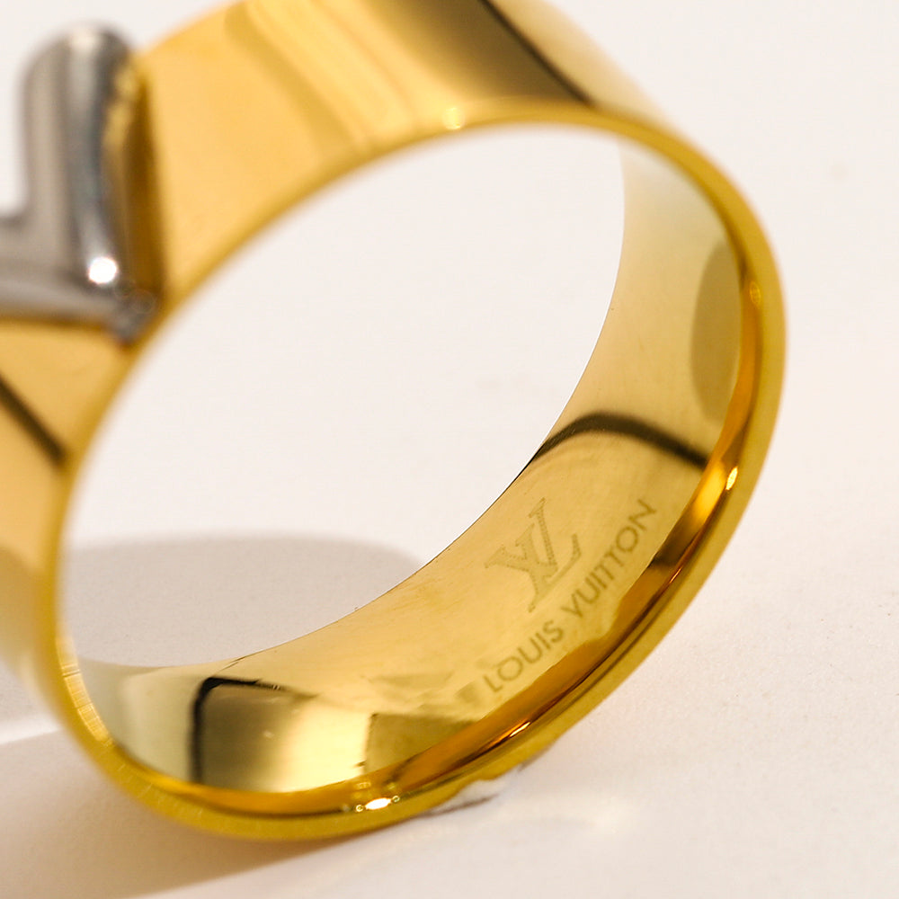 Anello con logo stampato in acciaio inossidabile 304