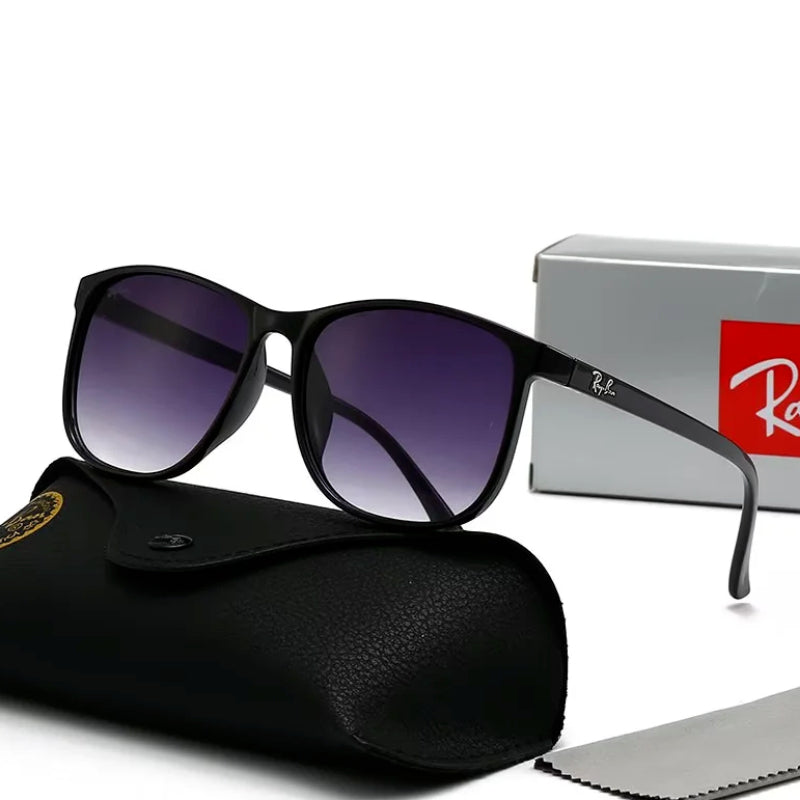 Oversized Square Sunglasses with Cutout Bridge