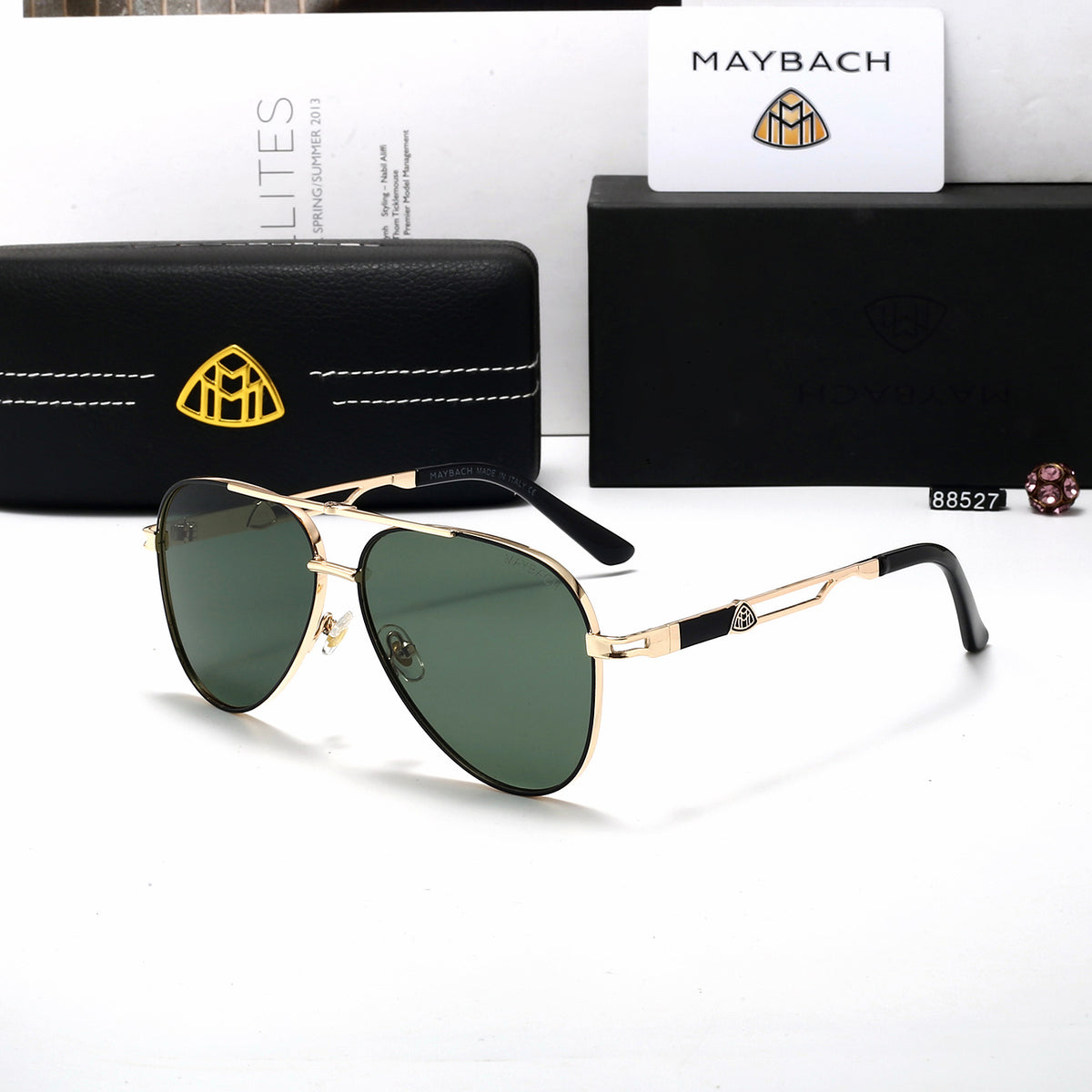 Metal Navigator Sunglasses with Double Bridge