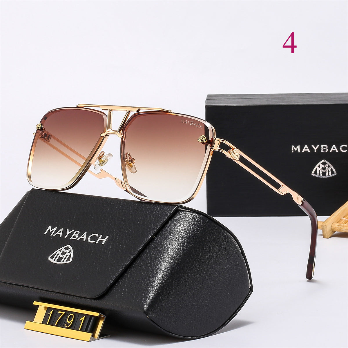Geometric Aviator Sunglasses with Cutout Metal Temples