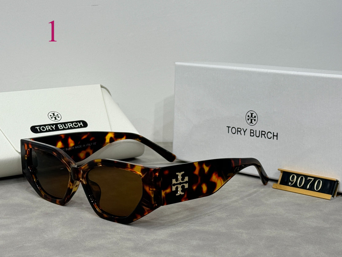 Narrow Geometric Sunglasses with Beveled Frames