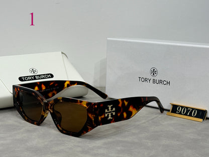 Narrow Geometric Sunglasses with Beveled Frames