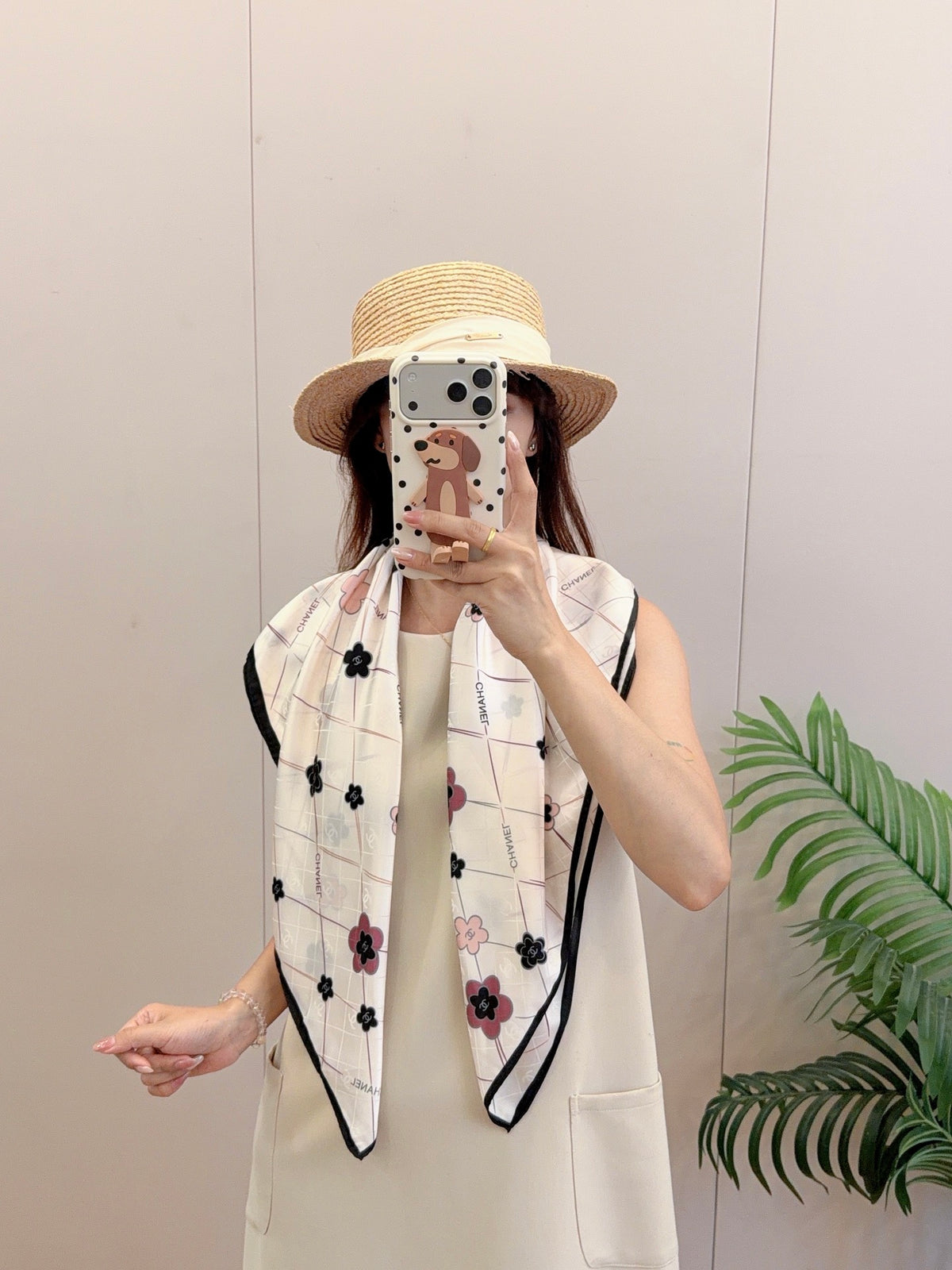 Floral Diamond Lattice Square Scarf - 90 x 90 cm
