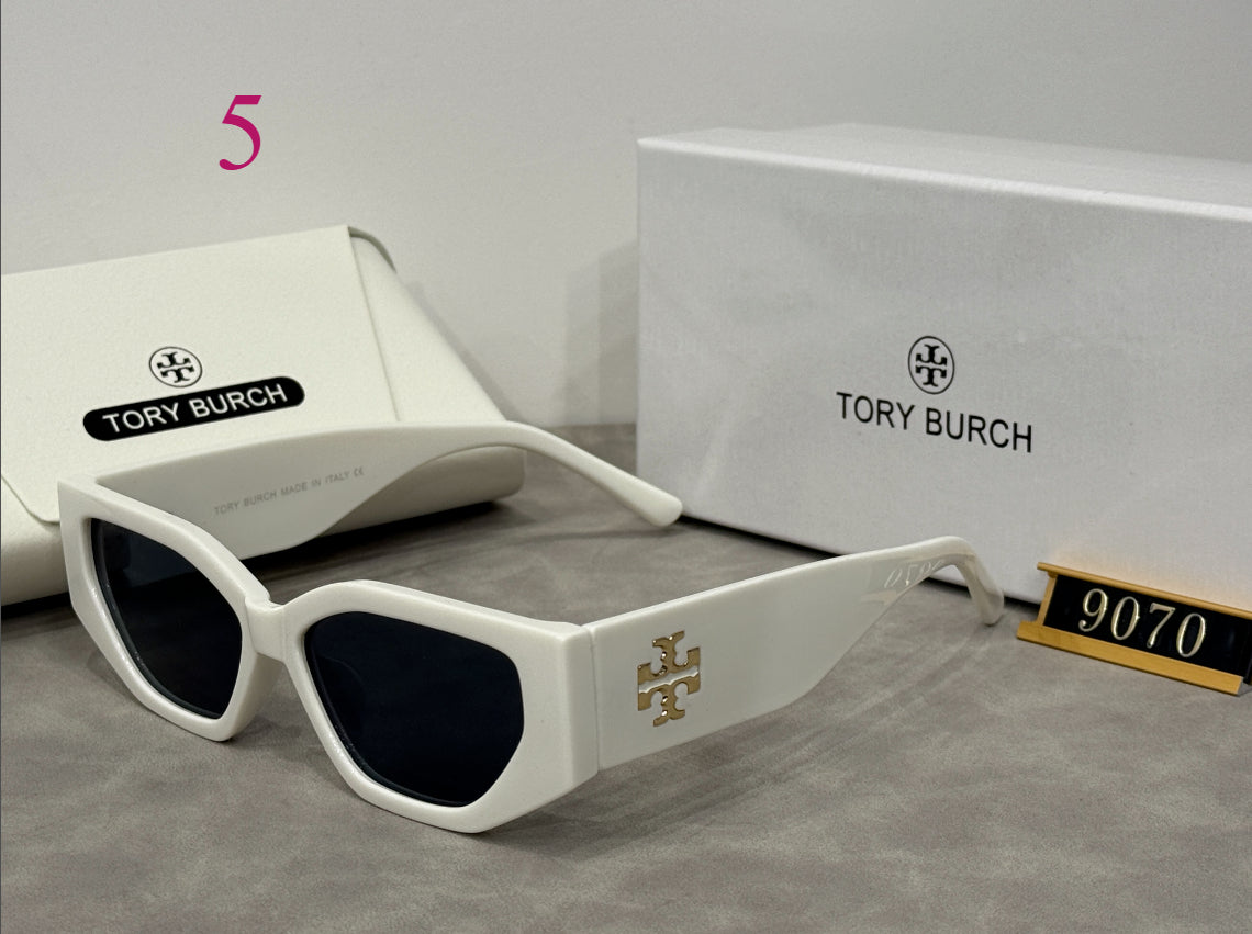 Narrow Geometric Sunglasses with Beveled Frames