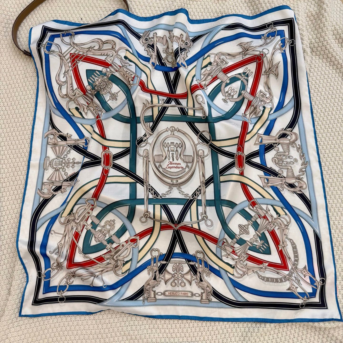 Equestrian Harness Print Square Scarf - 90 x 90 cm