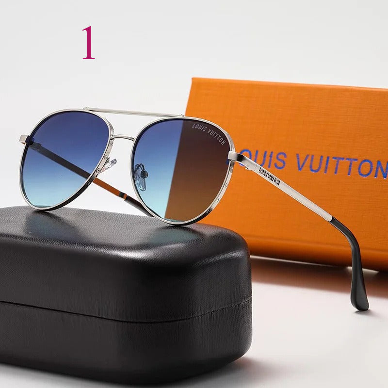 Oversized Aviator Sunglasses with Double Bridge