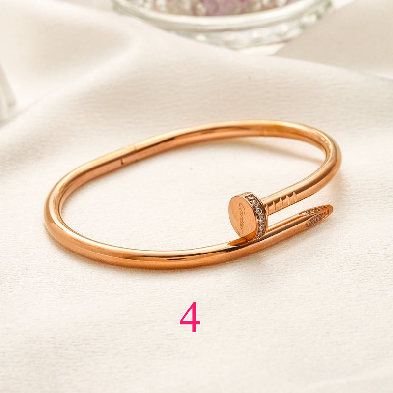 304 Stainless Steel Nail Wrap Bangle Bracelet - Style Options