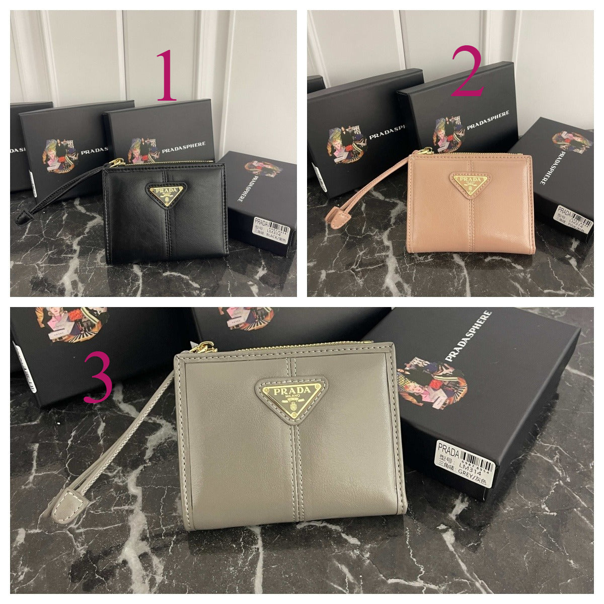 Luxury‑Inspired Trendy Wallets 030  Pr*da Series、Fashion Bags