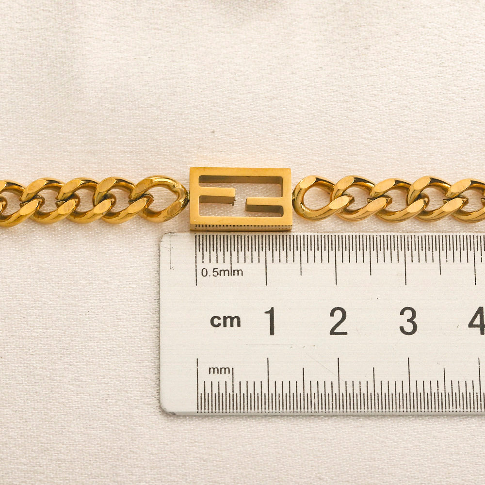 304 Stainless Steel Geometric-Clasp Curb Chain Necklace