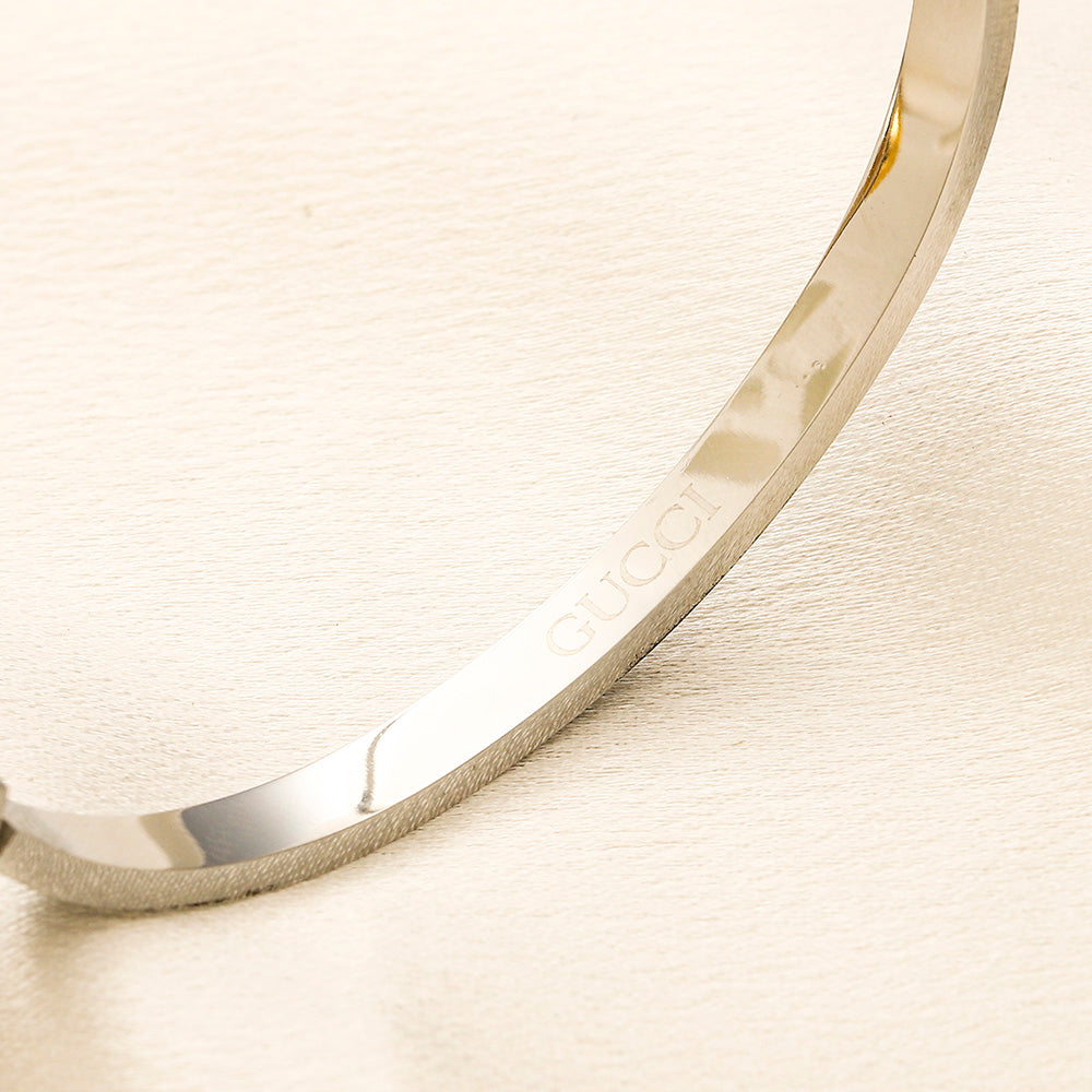 304 Stainless Steel Color-Inlay Double-G Bangle Bracelet