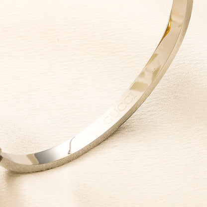 304 Stainless Steel Color-Inlay Double-G Bangle Bracelet