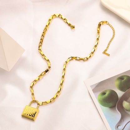 304 Stainless Steel Square Tag Paperclip Bracelet & Necklace - Individual or Set