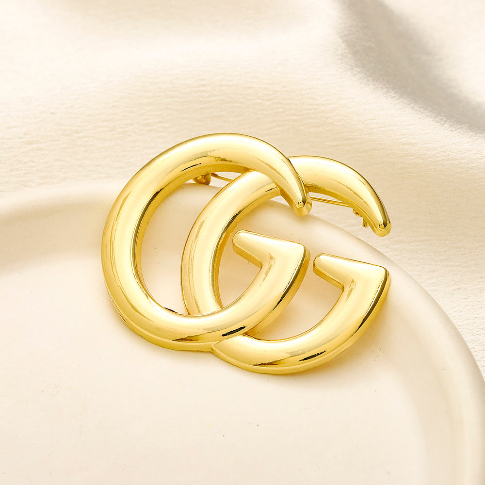 Alloy Steel Stamped Logo Brooch,Brooches Collection、GU*CI Series