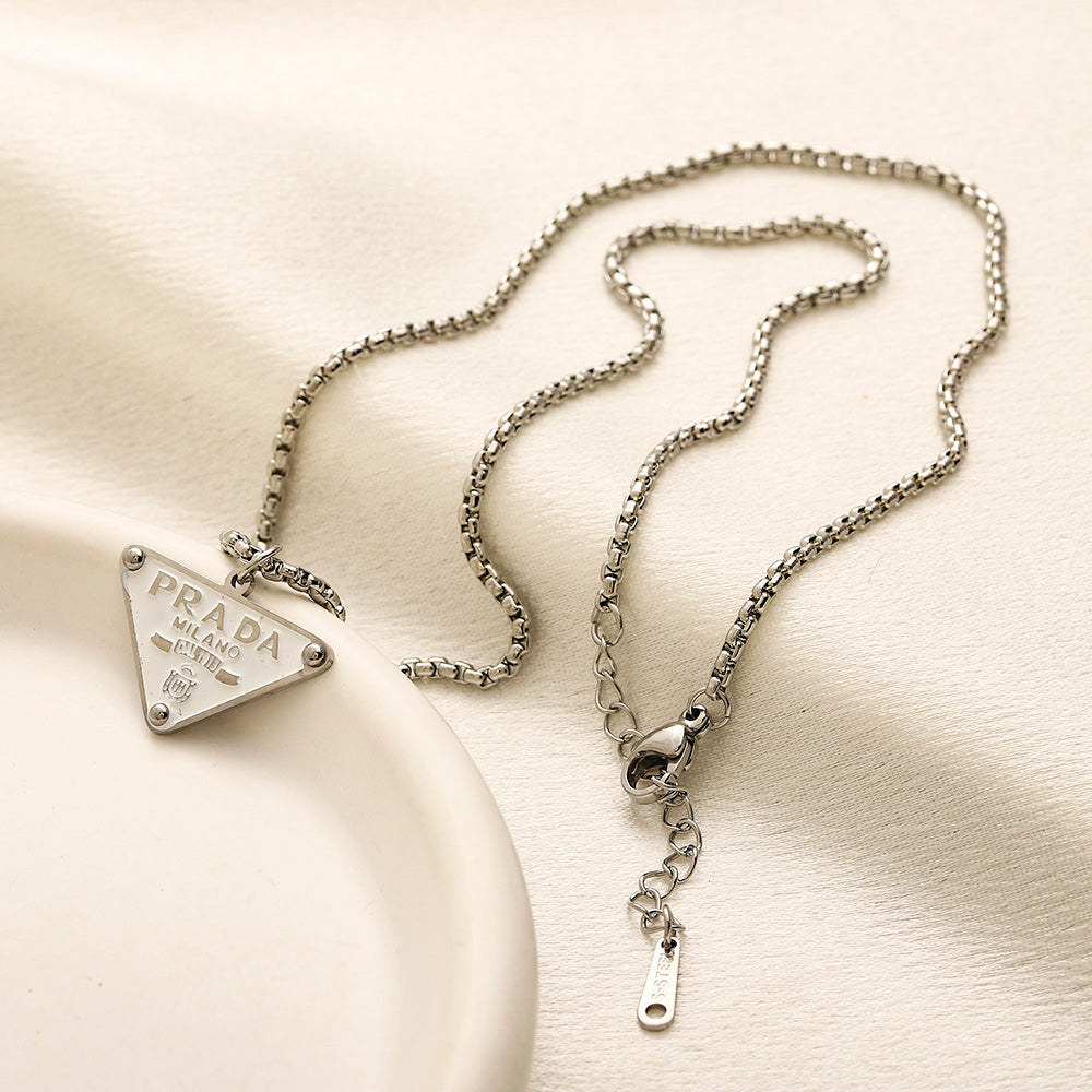 304 Stainless Steel Triangle Pendant Necklace - Style Options