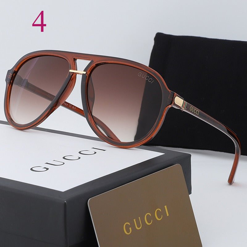 Angular Aviator Sunglasses with Geometric Bridge