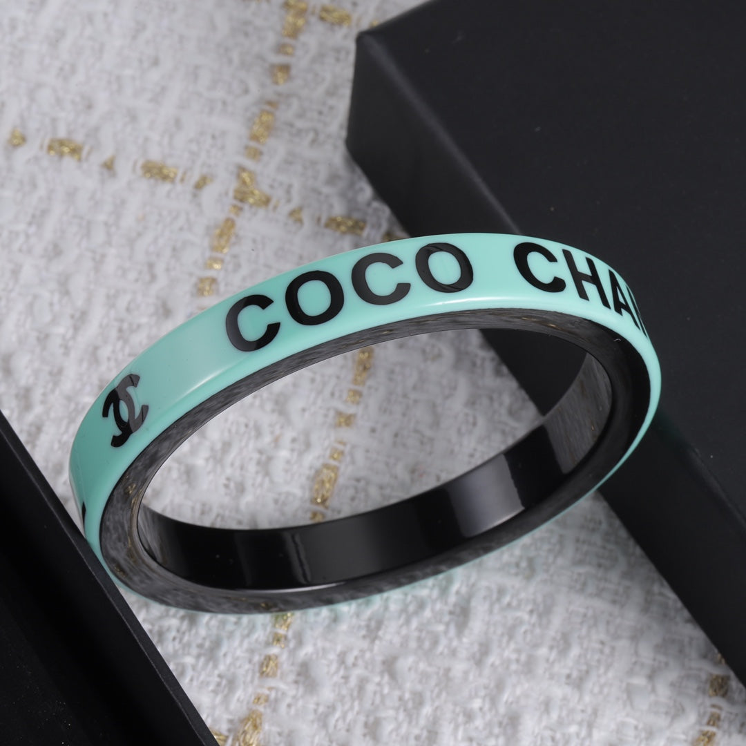 Pastel Lettering Wide Cuff Bracelet