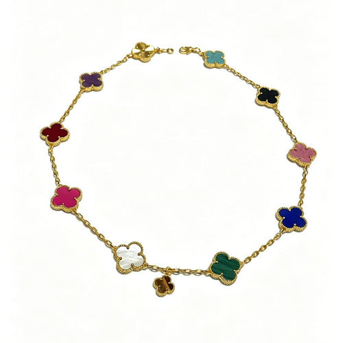 Multicolor Quatrefoil Station Necklace