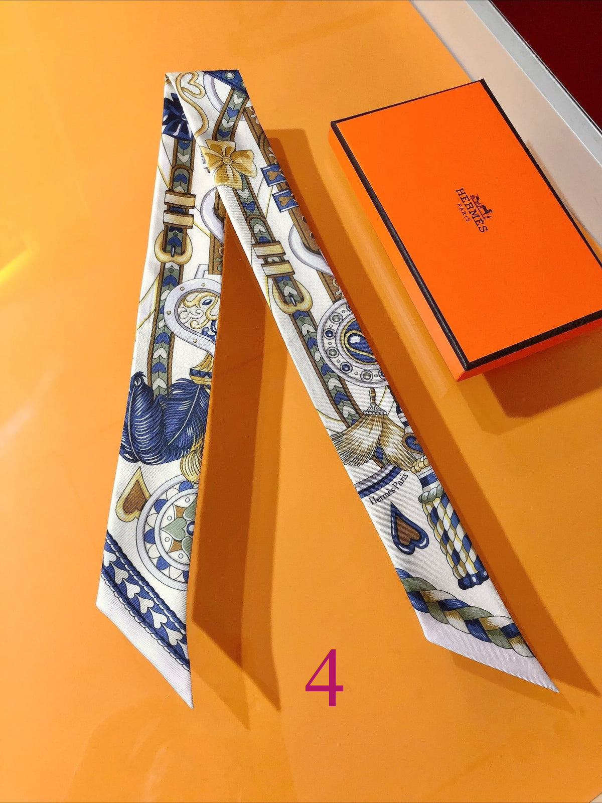 Colorful Belt & Buckle Ribbon Scarf - 5 x 120 cm
