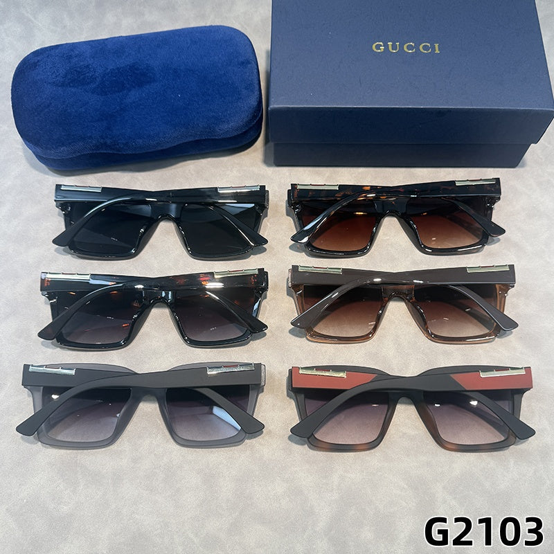 Oversized Cat-Eye Sunglasses with Broad Metal Temples