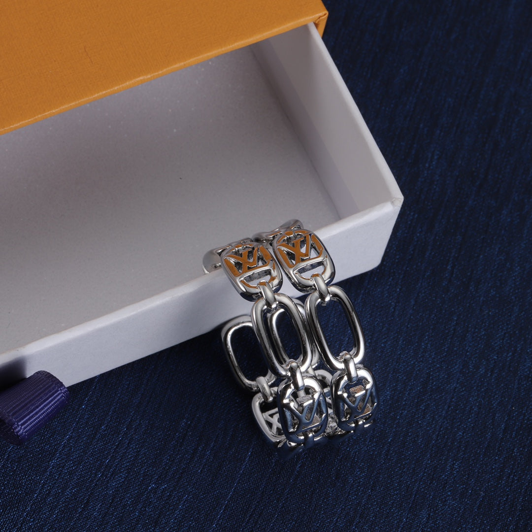 Oval Chain-Link Hoop Earrings