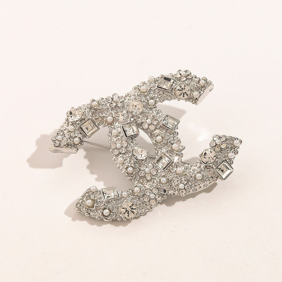 Alloy Stamped Real Gold Plated Brooch,Brooches Collection、CH*NEL Series