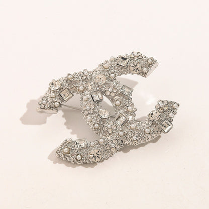Alloy Stamped Real Gold Plated Brooch,Brooches Collection、CH*NEL Series