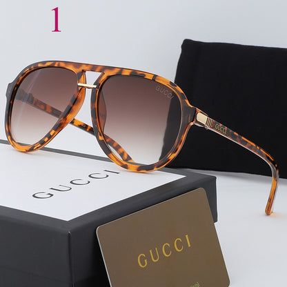 Angular Aviator Sunglasses with Geometric Bridge
