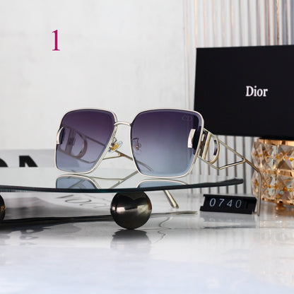 Squared Aviator Sunglasses with Slim Metal Rims