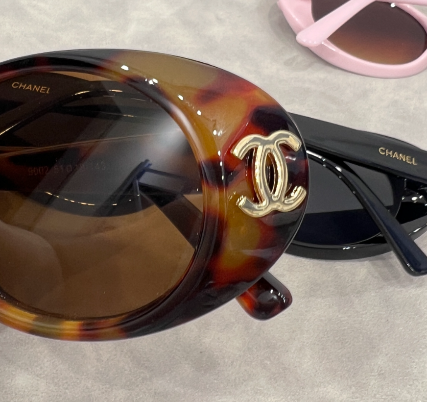 Small Oval Sunglasses with Rounded Browline