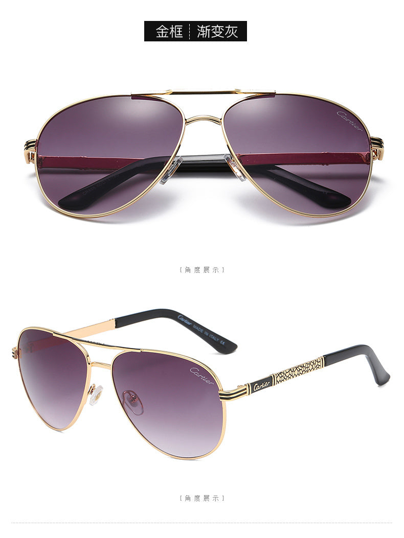 Teardrop Aviator Sunglasses with Decorative Temples