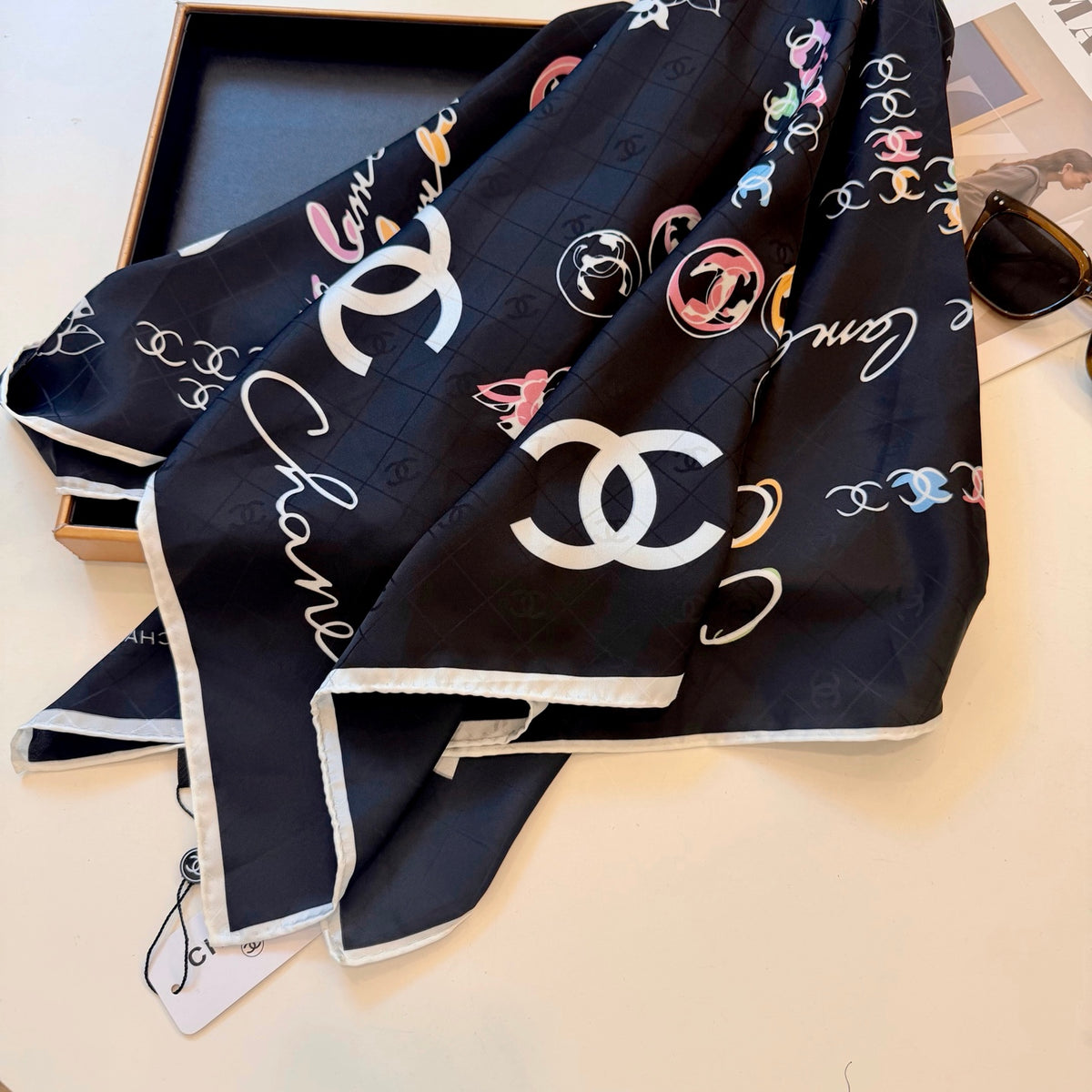 Jewelry Motif Square Scarf - 90 x 90 cm