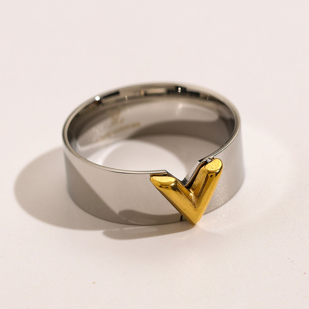 Anello con logo stampato in acciaio inossidabile 304