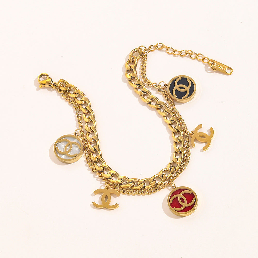 Set di collana e bracciale in acciaio inossidabile 304