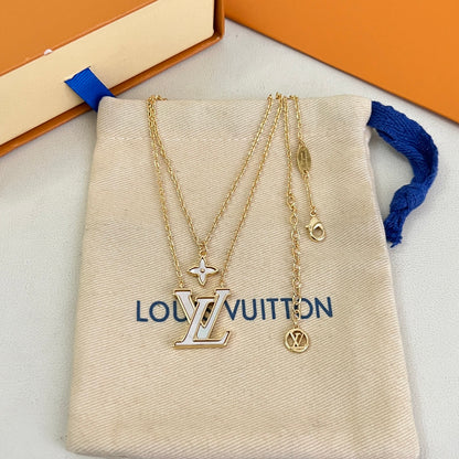 Layered Monogram Pendant Necklace