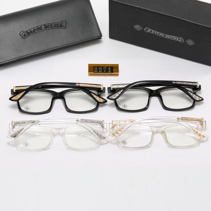 Angular Clear-Lens Glasses with Sculpted Browline