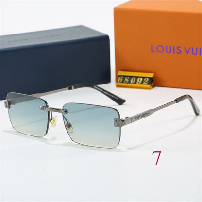 Rimless Square Sunglasses with Monogram Lenses